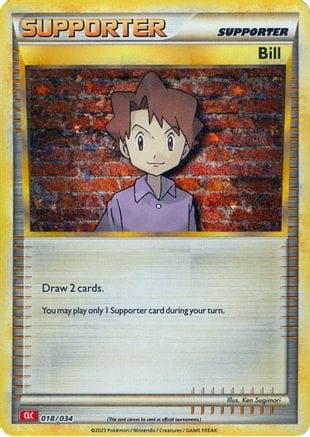 'Pokemon - 'Bill (CLC) 018/034  - Holofoil Trading Card Game Classic - Classic Collection