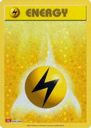 'Pokemon - 'Basic Lightning Energy 034/034  - Holofoil Trading Card Game Classic - Classic Collection