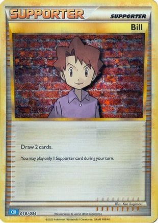 'Pokemon - 'Bill (CLB) 018/034  - Holofoil Trading Card Game Classic - Classic Collection