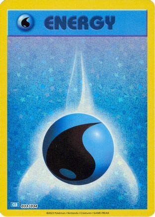 'Pokemon - 'Basic Water Energy 033/034  - Holofoil Trading Card Game Classic - Classic Collection