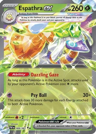 'Pokemon - 'Espathra ex 006/091  - Holofoil SV Paldean Fates - Double Rare