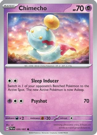 'Pokemon - 'Chimecho 030/091  SV Paldean Fates - Common
