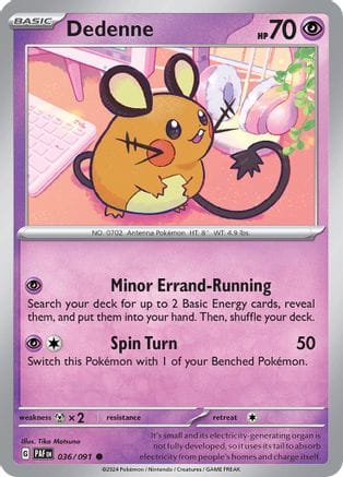 'Pokemon - 'Dedenne 036/091  SV Paldean Fates - Common