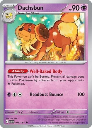 'Pokemon - 'Dachsbun 039/091  SV Paldean Fates - Uncommon