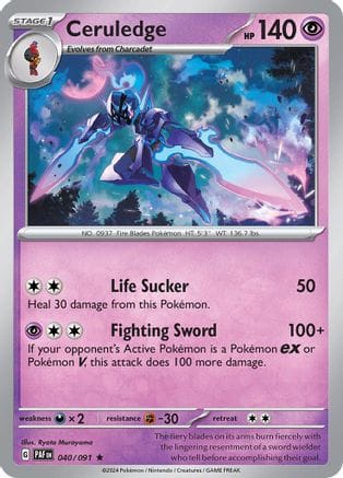 'Pokemon - 'Ceruledge 040/091  - Holofoil SV Paldean Fates - Rare