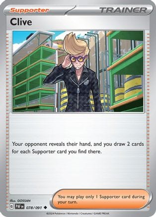 'Pokemon - 'Clive 078/091  - Reverse Holofoil SV Paldean Fates - Uncommon