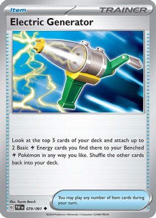 'Pokemon - 'Electric Generator 079/091  SV Paldean Fates - Uncommon