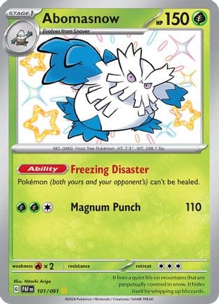 'Pokemon - 'Abomasnow 101/091  - Holofoil SV Paldean Fates - Shiny Rare