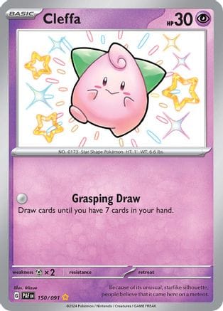 'Pokemon - 'Cleffa 150/091  - Holofoil SV Paldean Fates - Shiny Rare