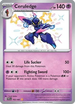 'Pokemon - 'Ceruledge 162/091  - Holofoil SV Paldean Fates - Shiny Rare