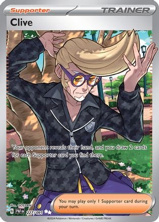 'Pokemon - 'Clive 227/091  - Holofoil SV Paldean Fates - Ultra Rare