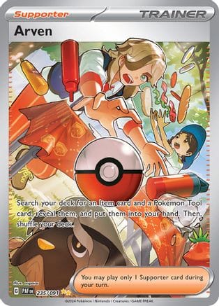 'Pokemon - 'Arven 235/091  - Holofoil SV Paldean Fates - Special Illustration Rare
