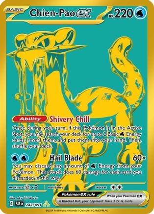 'Pokemon - 'Chien-Pao ex 242/091  - Holofoil SV Paldean Fates - Hyper Rare