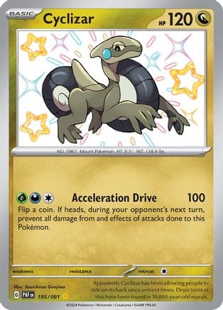 'Pokemon - 'Cyclizar 195/091  - Holofoil SV Paldean Fates - Shiny Rare