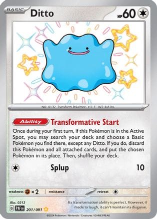 'Pokemon - 'Ditto 201/091  - Holofoil SV Paldean Fates - Shiny Rare