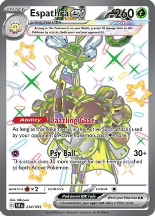 'Pokemon - 'Espathra ex 214/091  - Holofoil SV Paldean Fates - Shiny Ultra Rare