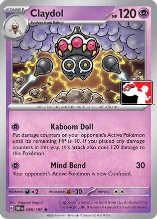 'Pokemon - 'Claydol 095/197  Prize Pack Series Cards - Rare