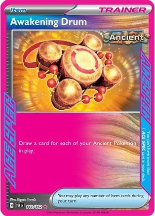 'Pokemon - 'Awakening Drum 141/162  - Holofoil SV05 Temporal Forces - ACE SPEC Rare