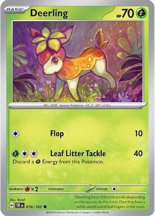 'Pokemon - 'Deerling 016/162  - Reverse Holofoil SV05 Temporal Forces - Common