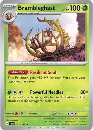 'Pokemon - 'Brambleghast 021/162  - Holofoil SV05 Temporal Forces - Rare