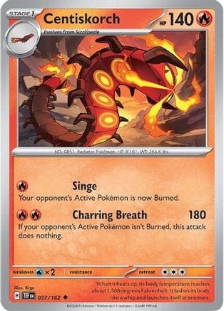 'Pokemon - 'Centiskorch 037/162  SV05 Temporal Forces - Uncommon