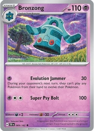 'Pokemon - 'Bronzong 069/162  - Reverse Holofoil SV05 Temporal Forces - Uncommon