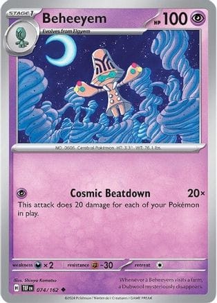'Pokemon - 'Beheeyem 074/162  SV05 Temporal Forces - Uncommon