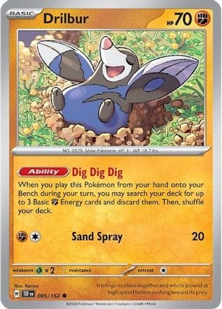 'Pokemon - 'Drilbur 085/162  SV05 Temporal Forces - Common