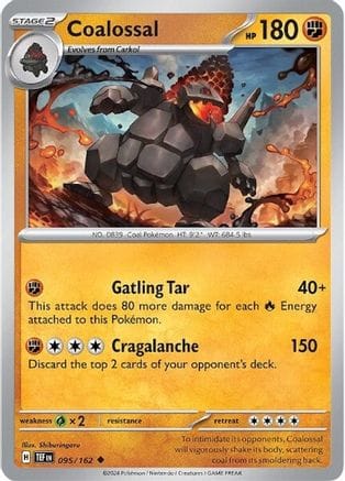 'Pokemon - 'Coalossal 095/162  SV05 Temporal Forces - Uncommon