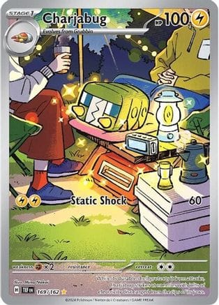 'Pokemon - 'Charjabug 169/162  - Holofoil SV05 Temporal Forces - Illustration Rare
