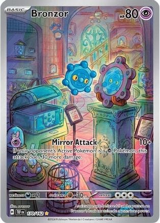 'Pokemon - 'Bronzor 170/162  - Holofoil SV05 Temporal Forces - Illustration Rare