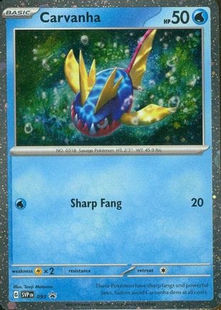 'Pokemon - 'Carvanha 093  - Holofoil SV Scarlet & Violet Promo Cards - Promo