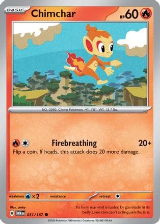 'Pokemon - 'Chimchar 031/167  SV06 Twilight Masquerade - Common