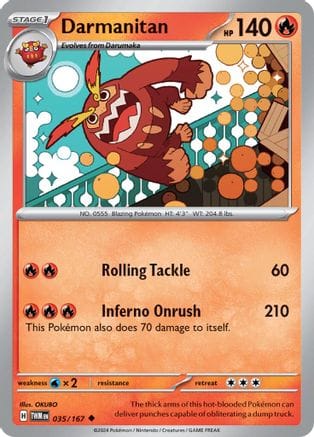 'Pokemon - 'Darmanitan 035/167  SV06 Twilight Masquerade - Uncommon