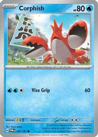 'Pokemon - 'Corphish 047/167  - Reverse Holofoil SV06 Twilight Masquerade - Common
