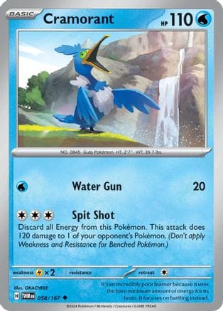 'Pokemon - 'Cramorant 058/167  SV06 Twilight Masquerade - Uncommon