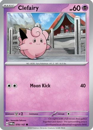 'Pokemon - 'Clefairy 078/167  SV06 Twilight Masquerade - Common