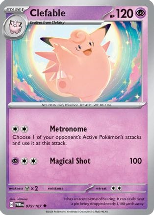 'Pokemon - 'Clefable 079/167  - Reverse Holofoil SV06 Twilight Masquerade - Uncommon