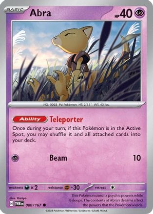 'Pokemon - 'Abra 080/167  SV06 Twilight Masquerade - Common