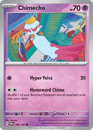 'Pokemon - 'Chimecho 085/167  - Reverse Holofoil SV06 Twilight Masquerade - Common