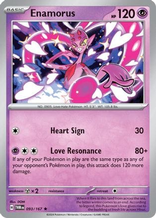 'Pokemon - 'Enamorus 093/167  - Reverse Holofoil SV06 Twilight Masquerade - Rare