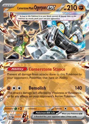 'Pokemon - 'Cornerstone Mask Ogerpon ex 112/167  - Holofoil SV06 Twilight Masquerade - Double Rare