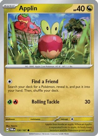 'Pokemon - 'Applin 126/167  SV06 Twilight Masquerade - Common
