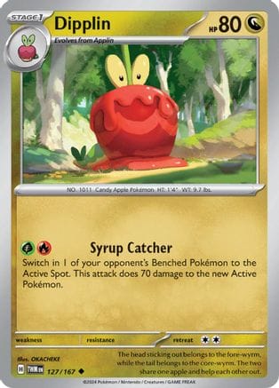 'Pokemon - 'Dipplin 127/167  - Reverse Holofoil SV06 Twilight Masquerade - Uncommon