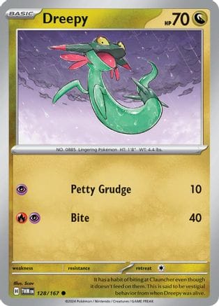 'Pokemon - 'Dreepy 128/167  - Reverse Holofoil SV06 Twilight Masquerade - Common