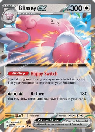 'Pokemon - 'Blissey ex 134/167  - Holofoil SV06 Twilight Masquerade - Double Rare