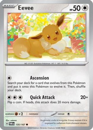 'Pokemon - 'Eevee 135/167  SV06 Twilight Masquerade - Common