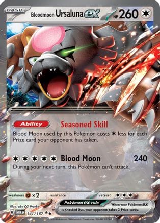 'Pokemon - 'Bloodmoon Ursaluna ex 141/167  - Holofoil SV06 Twilight Masquerade - Double Rare