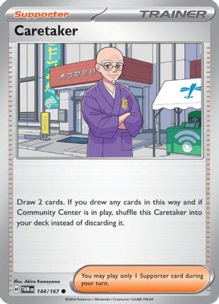 'Pokemon - 'Caretaker 144/167  - Reverse Holofoil SV06 Twilight Masquerade - Common