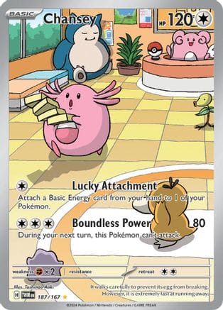 'Pokemon - 'Chansey 187/167  - Holofoil SV06 Twilight Masquerade - Illustration Rare